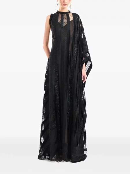 Rochie Gemy Maalouf asimetrică cu mărgele negru