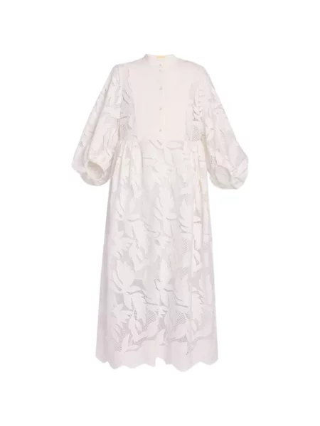 Rochie midi Erdem cu model floral alb
