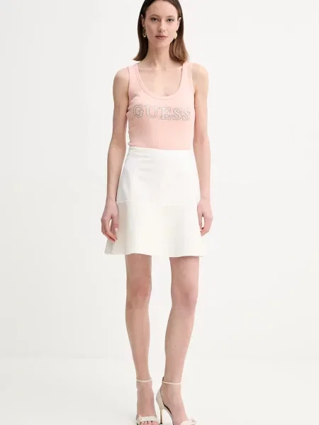 Guess Spódnica mini Écru biała