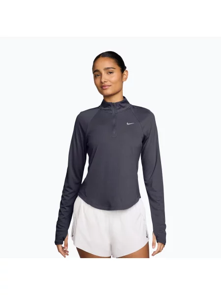 Дамска блуза за бягане с дълъг ръкав Nike Tempo Swoosh Run Dri-Fit LS gridiron/white бяло