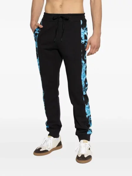 Pruhované kalhoty Versace Jeans Couture černé