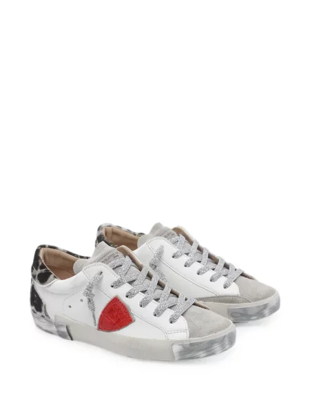 Sneakerși Philippe Model Paris cu imagine cu model leopard alb
