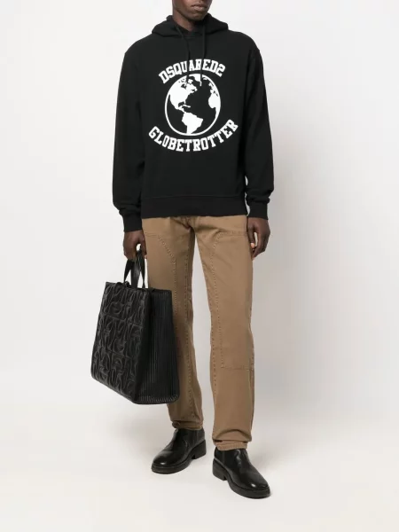 Hanorac cu glugă Dsquared2 cu imagine negru
