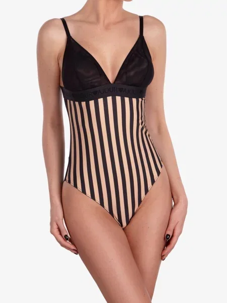 Боди на бретельках с вырезом на спине чорне