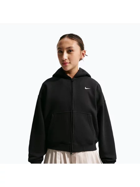 Bluză pentru copii Nike Sportswear Studio Fleece black/white alb