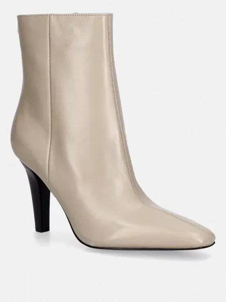 Guess botine cu înalt pentru femei din piele RAFFA bej