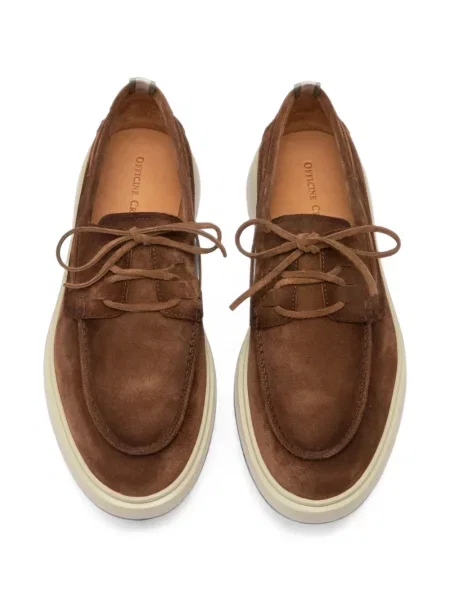 Loaferice Officine Creative s vezicama s čipkom smeđa
