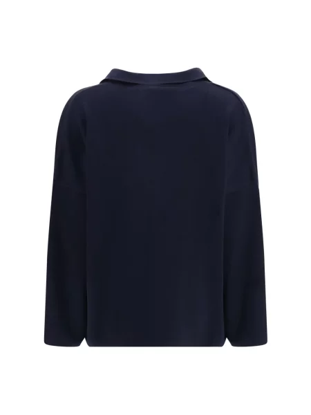 Koszulka polo Adidas By Stella Mccartney wełniana niebieska