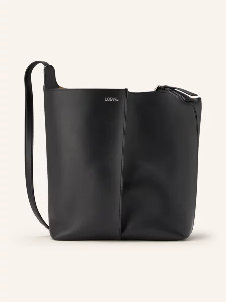 Loewe Taška Přes Rameno Bilbao Large / stříbrná černá