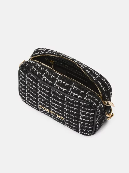 Tvídová kabelka Valentino Bags čierna