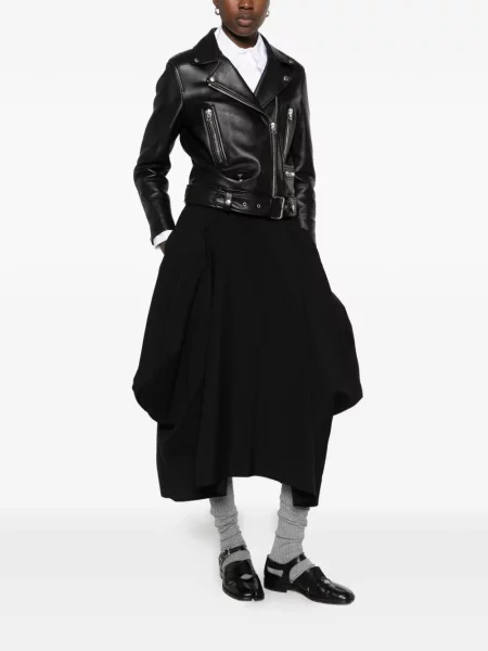 Fustă midi Comme Des Garçons asimetrică drapată negru