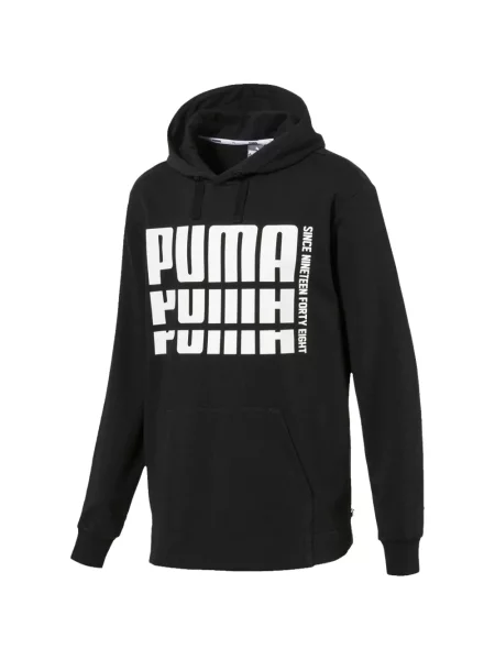 Hanorac cu glugă Puma cu imagine negru