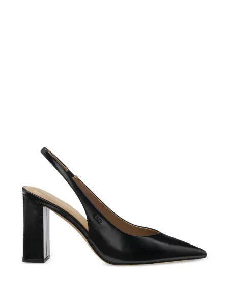 Pantofi cu toc Boss din piele slingback cu bretele negru