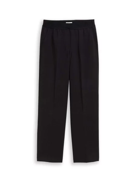 TOM TAILOR Pantaloni cu dungă negru