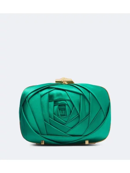 Geantă plic Roger Vivier din satin verde