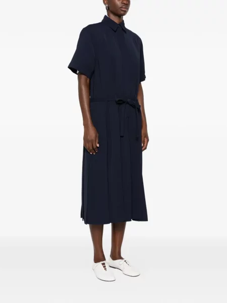 Cu centură rochie tip cămașă Lacoste albastru