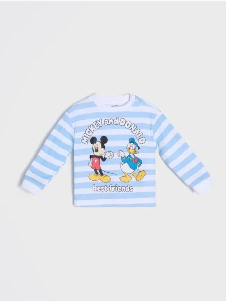 Sinsay mikina s potiskem Mickey and Donald bílá