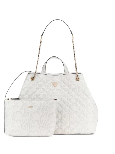 Geantă shopper Guess alb