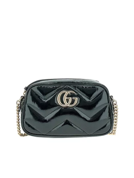 Mała torebka skórzana Gucci GG Marmont skórzana czarna