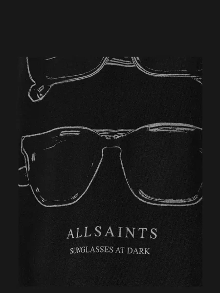 Блузка Allsaints с принтом черная
