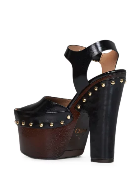 Sandale Chloé cu platformă cu tepi negru