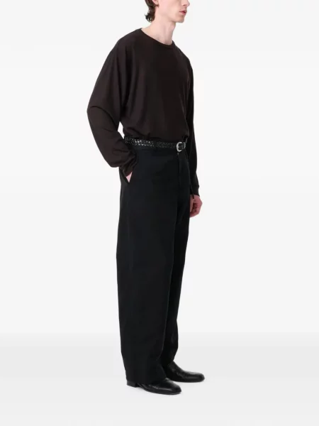 Lung tricou Studio Nicholson din jerseu maro
