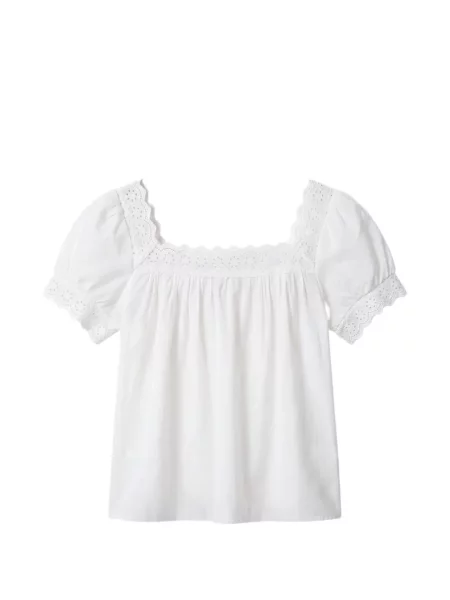 Top Reformation cu broderie alb
