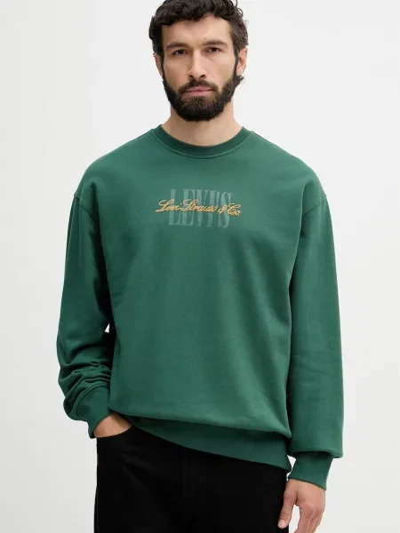 Levi's hanorac pentru bărbați cu RELAXD GRAPHIC CREW verde