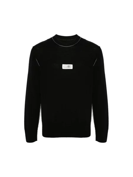 Sweter Mm6 Maison Margiela wełniany z logo czarny