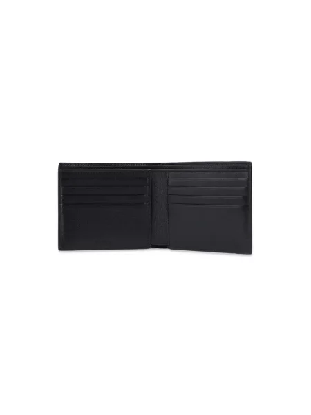 Lniany portfel Balenciaga z logo czarny