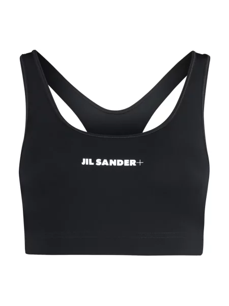 Top sportowy Jil Sander z logo czarny