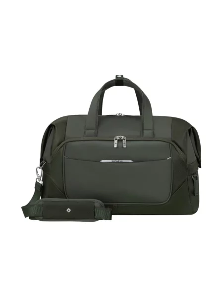 Lniana walizka Samsonite zielona
