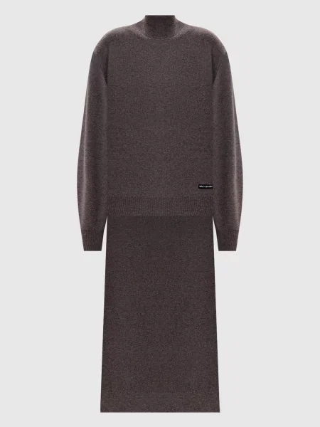 Асиметричний светр з вовною Alexander Wang коричневий