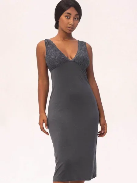 Однотонная ночная рубашка сіра