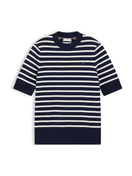 TOMMY HILFIGER Pulover albastru marin alb