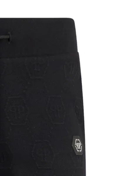 Pantaloni Philipp Plein din jacard alergare negru