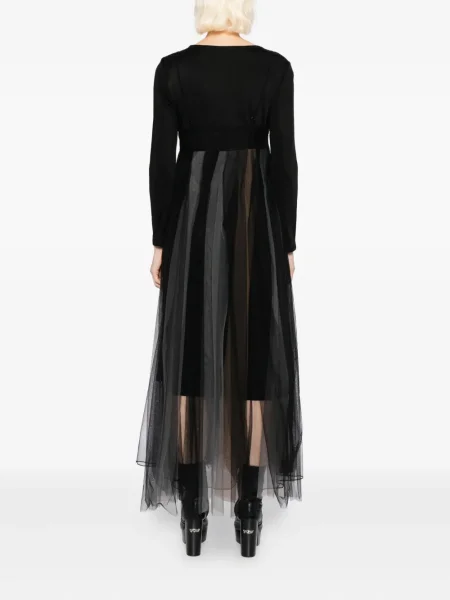 Rochie maxi Quetsche cu mâneci lungi lungă de costum negru