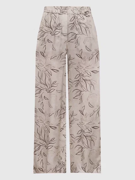 Брюки Peserico в цветочек с принтом бежевые
