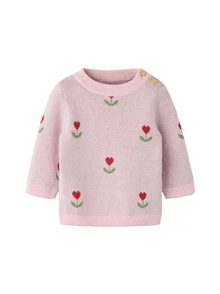 NAME IT Pulover NBFNela verde / roz roșu