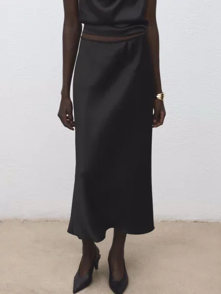 Спідниця максі MANGO чорний