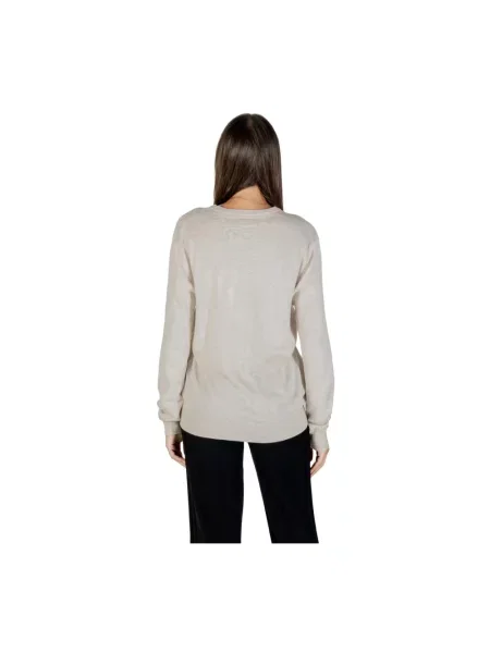 Sweter Guess wełniany z długim rękawem beżowy