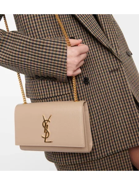 Geanta de piele Saint Laurent din piele bej