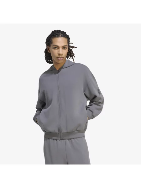 BLUZA Z KAPTUREM SOFT LUX FULL-ZIP szara