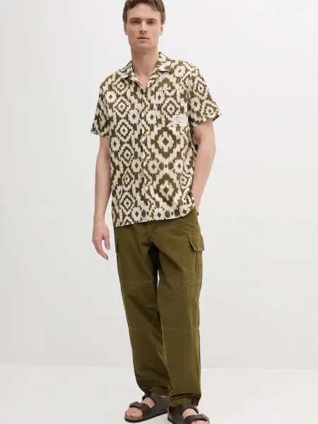 Штани Barbour Relaxed Fit Cargo фасон cargo зелений