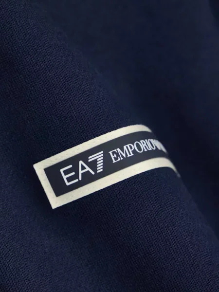 Hanorac cu glugă Ea7 Emporio Armani albastru