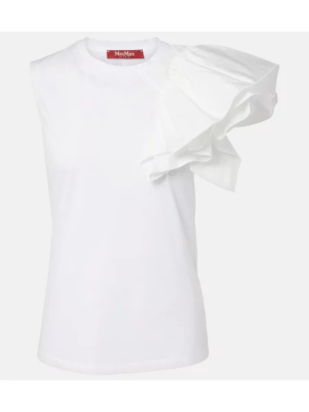 Top Max Mara din jerseu elegant alb