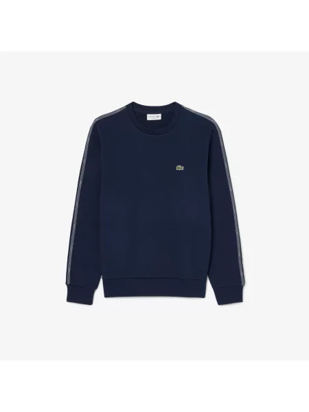 Lacoste Bluza Z Dresówki Z Pasiastą Taśmą granatowa