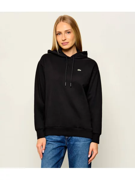 Lacoste Bluză Negru Oversize roșu