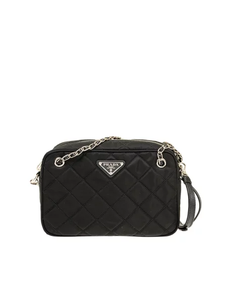 Pikowana torebka crossbody Prada czarna