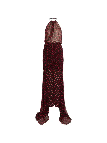 Sukienka midi Ronny Kobo w grochy do kolan z dekoltem halter czarna